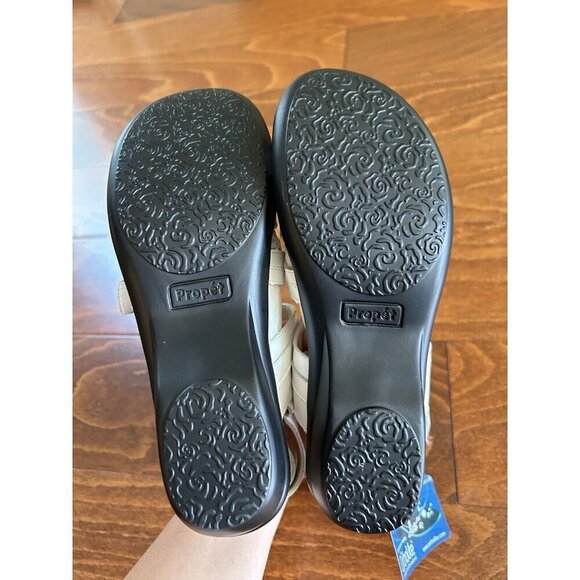 Propet Women's 6 M Aurora Wedge Sandal White Open Adjustable NEW Leather - Picture 4 of 6